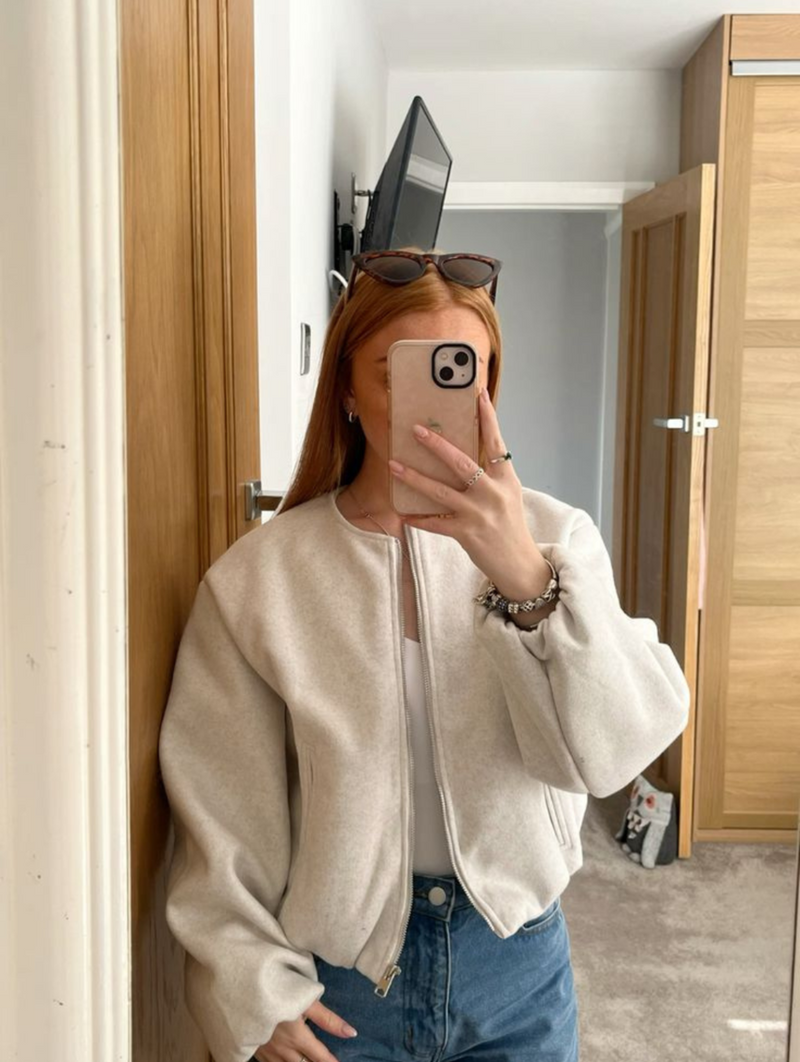 Jaqueta Oversized com Modelagem Reta
