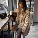 Suéter Trançado de Tricô